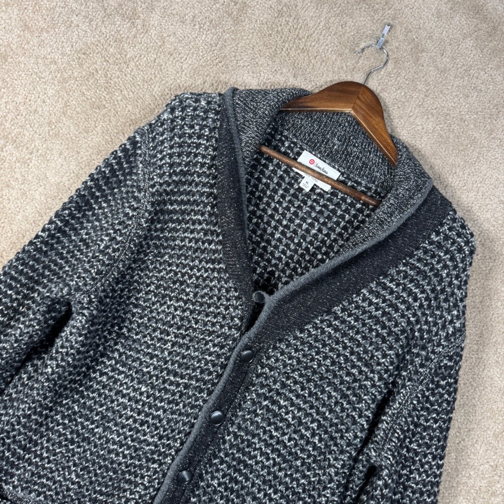 Rag & Bone Target Cardigan Mens XL Gray Wool Blend Shawl Collar Knit Sweater